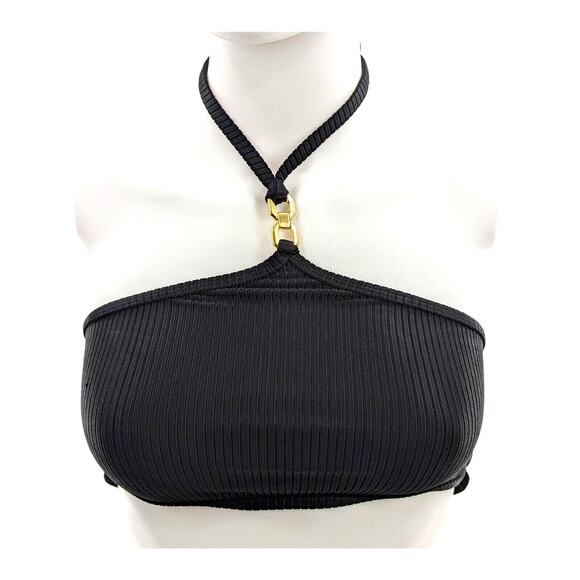 River Island Black Bikini Halter Top Size 4 - Picture 7 of 7